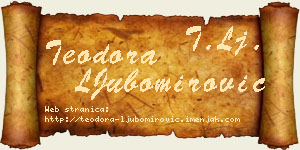 Teodora LJubomirović vizit kartica
